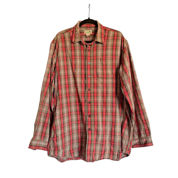 LL Bean Sz XLT Plaid Button Down Shirt‎ Outdoor Cabincore Preppy - Picture 1 of 16